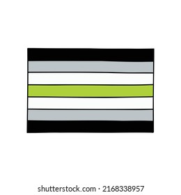 agender pride flag doodle icon, vector illustration