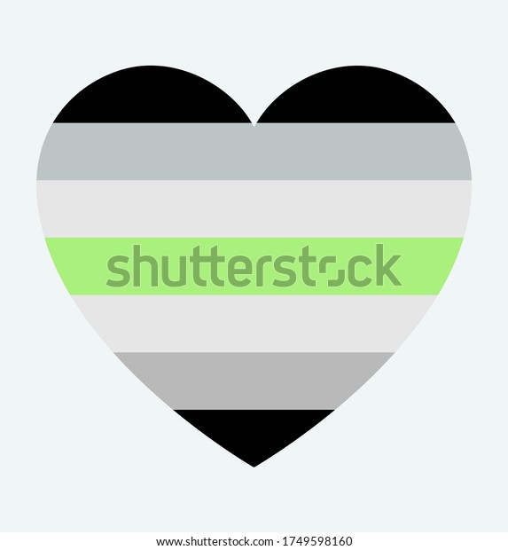 Agender Pride Flag Heart Shape Icon Stock Vector Royalty Free