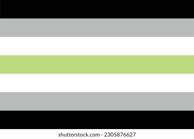 Bandera del Orgullo Agénero. Símbolo de la comunidad de género.