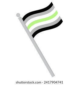 Bandera del Orgullo Agénero. Símbolo de la comunidad de género.	