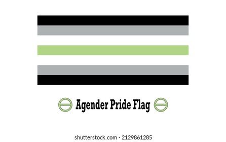 Agender Pride Flag Vector Illustration.  Symbol of Agender Community.
