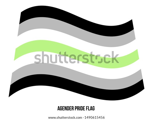 Agender Pride Flag Waving Vector Illustration Stock Vector Royalty Free