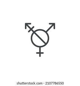 Agender, sex, identification simple thin line icon vector illustration