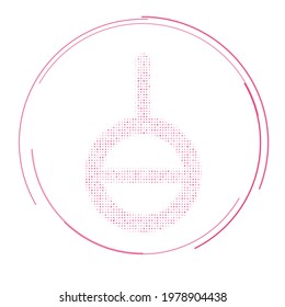 The agender symbol filled with pink dots. Pointillism style. Vector illustration on white background