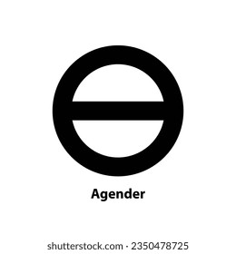 Agender Symbol icon. Gender icon. vector sign isolated on a white background illustration for graphic and web design.