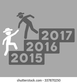 Agent Annual Help vector icon. Style is bicolor flat symbol, dark gray and white colors, rounded angles, silver background.