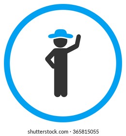 Agent Assurance vector icon. Style is bicolor flat circled symbol, blue and gray colors, rounded angles, white background.