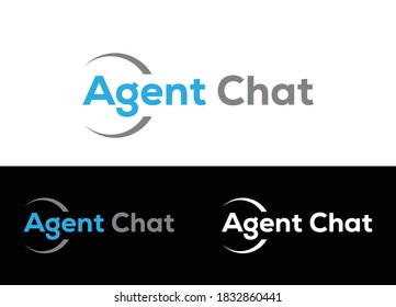 Plantilla de imagen vectorial de diseño de iconos o logotipo de chat de agente