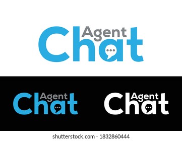 Agent Chat Logo or Icon Design Vector Image Template