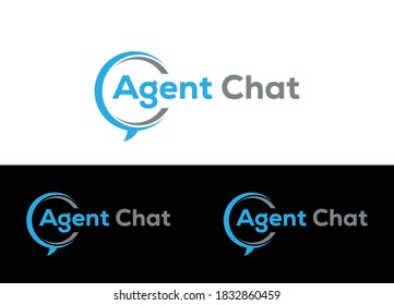 Agent Chat Logo or Icon Design Vector Image Template