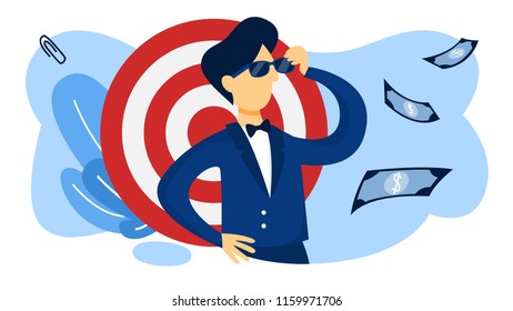 Agent concept. Idea of security and confidential information collection. Isolated vector illustration