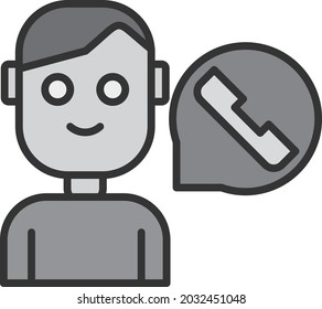 Agent Contact Line Filled Grey Vector Icon Design