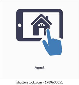 Concepto de icono de agente o distribuidor 
