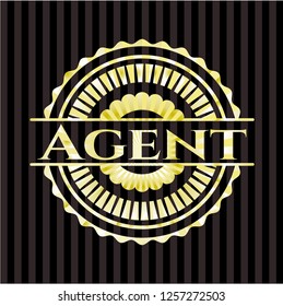 Agent gold shiny badge