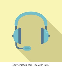 Agent headset icon flat vector. Service support. Call center