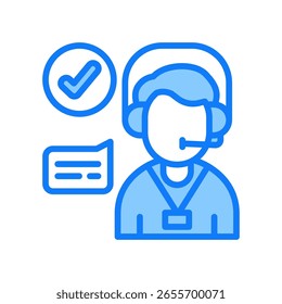Ilustración vectorial azul del icono del agente