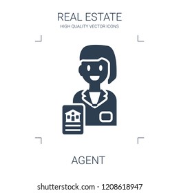 agent icon. high quality filled agent icon on white background. from real estate collection flat trendy vector agent symbol. use for web and mobile