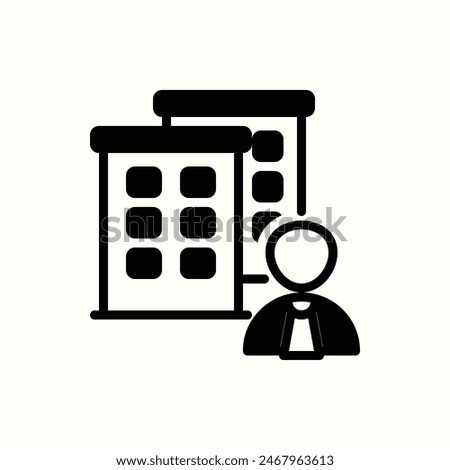 agent icon, isolated black glyph icon