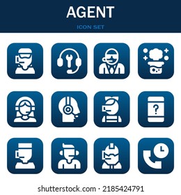 agent icon set. Vector  illustrations related with Call center, Customer support and Bodyguard
