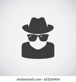 Agent icon. Spy sunglasses. Anonymous svg