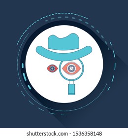Agent icon. Spy sunglasses. Hat and glasses