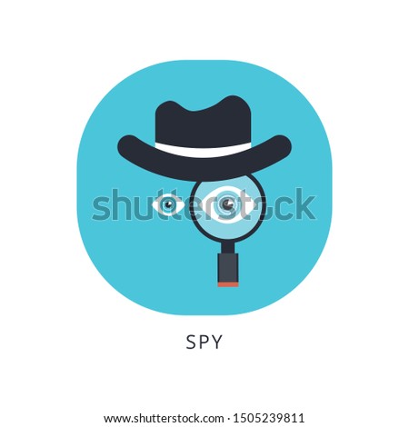Agent icon. Spy sunglasses. Hat and glasses