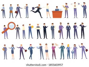 Agent-Symbole gesetzt. Cartoon-Satz von Agent-Vektorsymbole für Webdesign