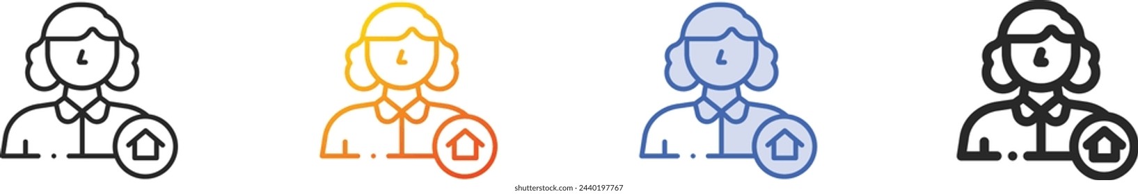 agent icon.Thin Linear, Gradient, Blue Stroke and bold Style Design Isolated On White Background