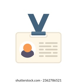 Agent id card icon flat vector. Secret service. Call center isolated