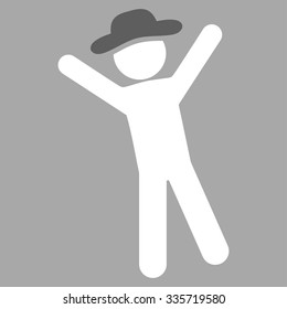 Agent Joy vector icon. Style is bicolor flat symbol, dark gray and white colors, rounded angles, silver background.