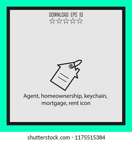 Agent, keychain line icon