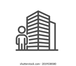 Agent Line Icon. Real Estate Realtor Sign. Building Architect Symbol. Quality Design Element. Linear Style Agent Icon. Editable Stroke. Vector