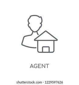Agent linear icon. Modern outline Agent logo concept on white background from Real Estate collection. Suitable for use on web apps, mobile apps and print media.