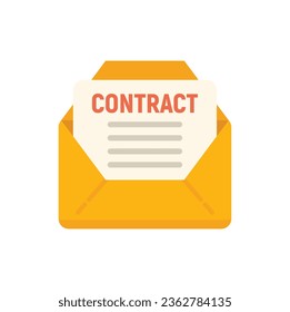 Vector plano del icono de contrato de correo del agente. Apoyo secreto. Persona de llamada aislada