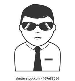 agent man detective coat lens lens mysterious vector  isolated and flat illustration