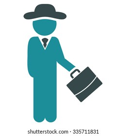 Agent Manager vector icon. Style is bicolor flat symbol, soft blue colors, rounded angles, white background.