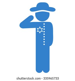 Agent Officer vector icon. Style is flat symbol, cobalt color, rounded angles, white background.
