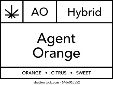 Agent Orange Cannabis Modern Vector Label Design