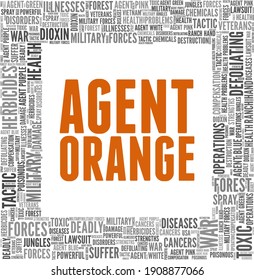 Nube de palabras de la ilustración del vector naranja del agente aislada en un fondo blanco.