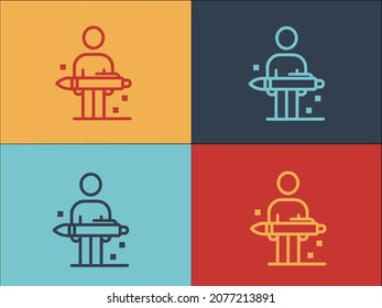 Agent Pen Working Logo Template, Simple Flat Icon Of agent,business,pen