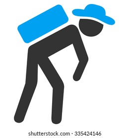 Agent Porter vector icon. Style is bicolor flat symbol, blue and gray colors, rounded angles, white background.