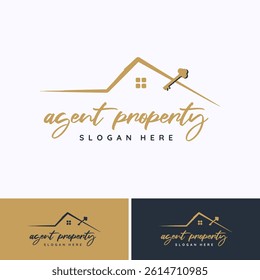 Agent property logo design template. Home, apartment and property sale logo vector