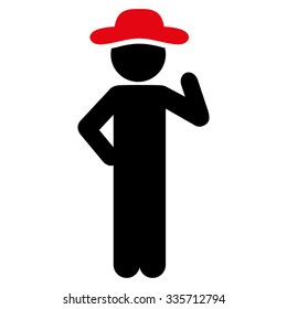 Agent Proposal vector icon. Style is bicolor flat symbol, intensive red and black colors, rounded angles, white background.