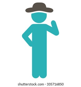 Agent Proposal vector icon. Style is bicolor flat symbol, grey and cyan colors, rounded angles, white background.