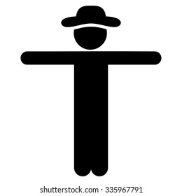Agent Scarescrow vector icon. Style is flat symbol, black color, rounded angles, white background.