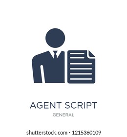 agent script icon. Trendy flat vector agent script icon on white background from general collection, vector illustration can be use for web and mobile, eps10
