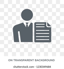 agent script icon. Trendy flat vector agent script icon on transparent background from general  collection. 