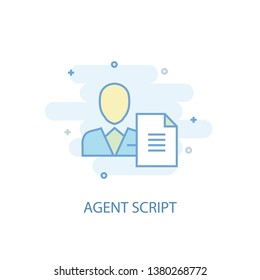 Agent Script line concept. Simple line icon, colored illustration. Agent Script symbol flat design. Can be used for UI/UX