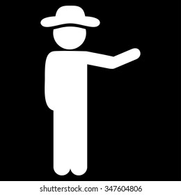 Agent Show vector icon. Style is flat symbol, white color, rounded angles, black background.