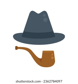 Agent smoking pipe icon flat vector. Secret service. Call center isolated